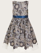 Jasmine Jacquard Dress, Blue (NAVY), large
