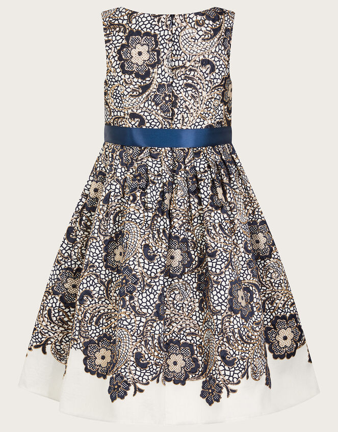 Jasmine Jacquard Dress, Blue (NAVY), large