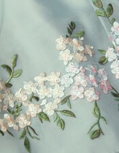 Floral Embroidered Party Skirt, Green (SAGE), large