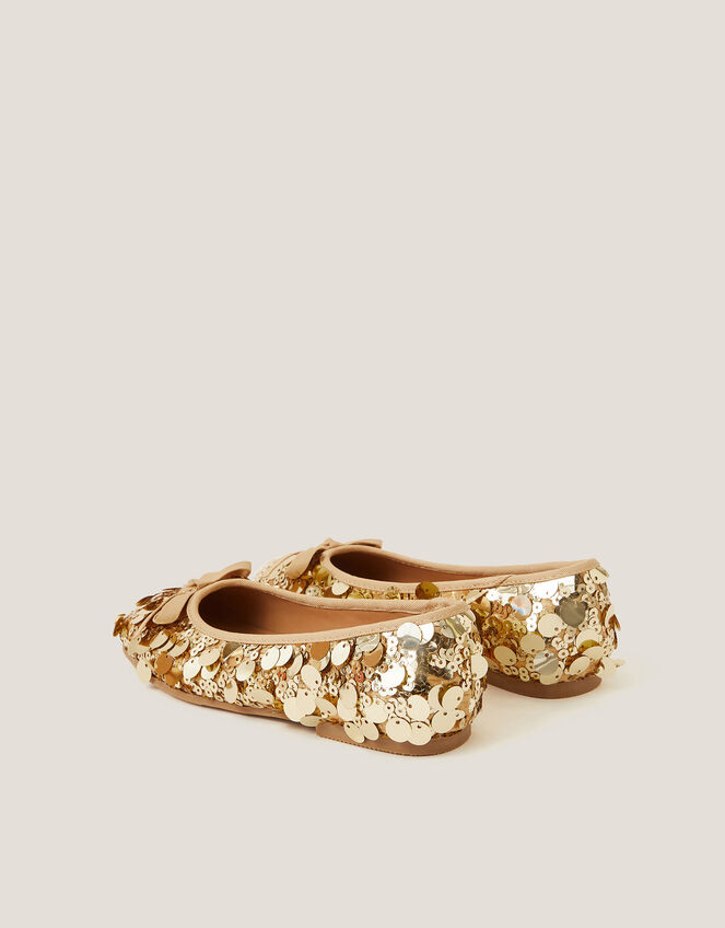 Sequin Ballet Flats, Gold (GOLD), large