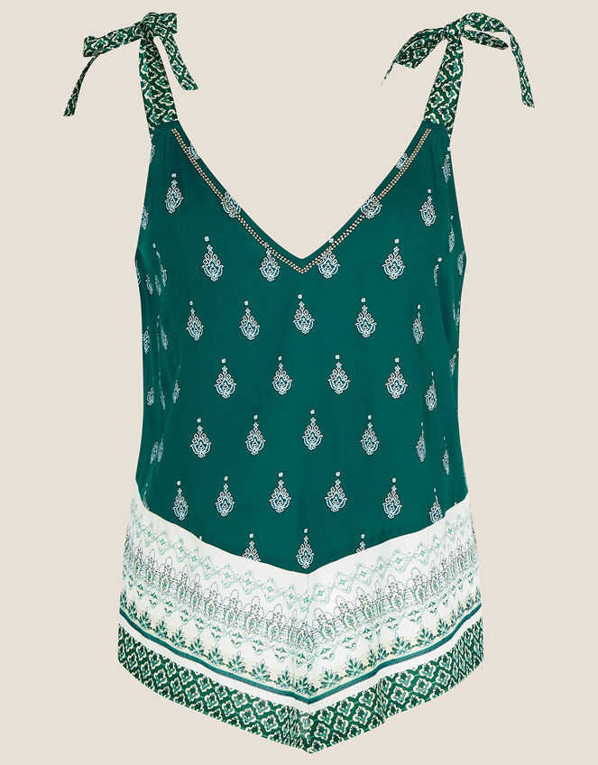 Claudia Print Border Cami, Green (GREEN), large