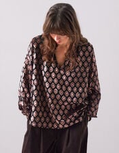 East Pheba Print Blouse, Black (BLACK), large