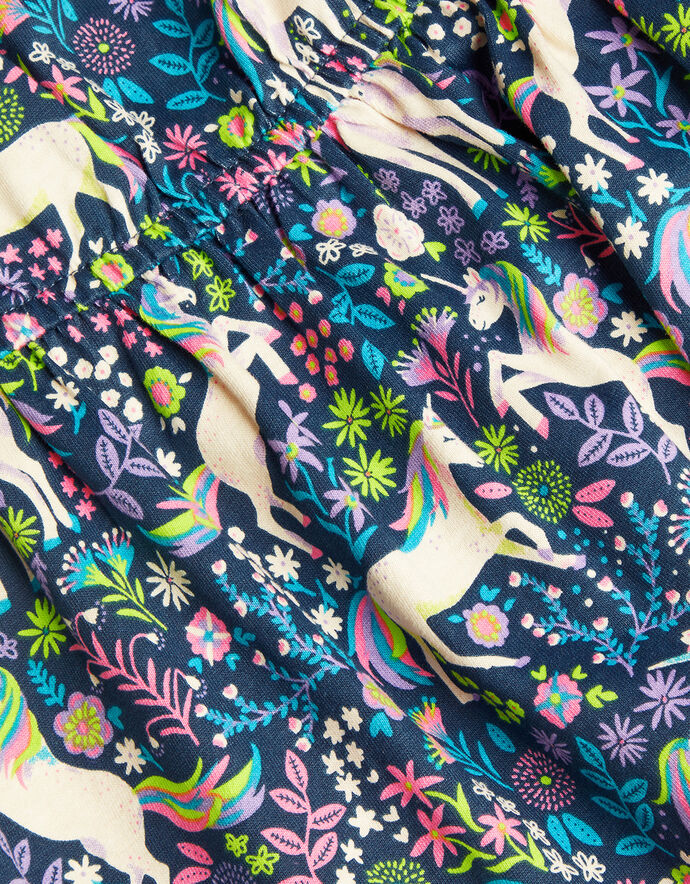 Unicorn Print Dress Blue | Girls' Dresses | Monsoon UK.