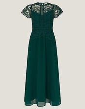 Monica Lace Midi Dress, Green (GREEN), large