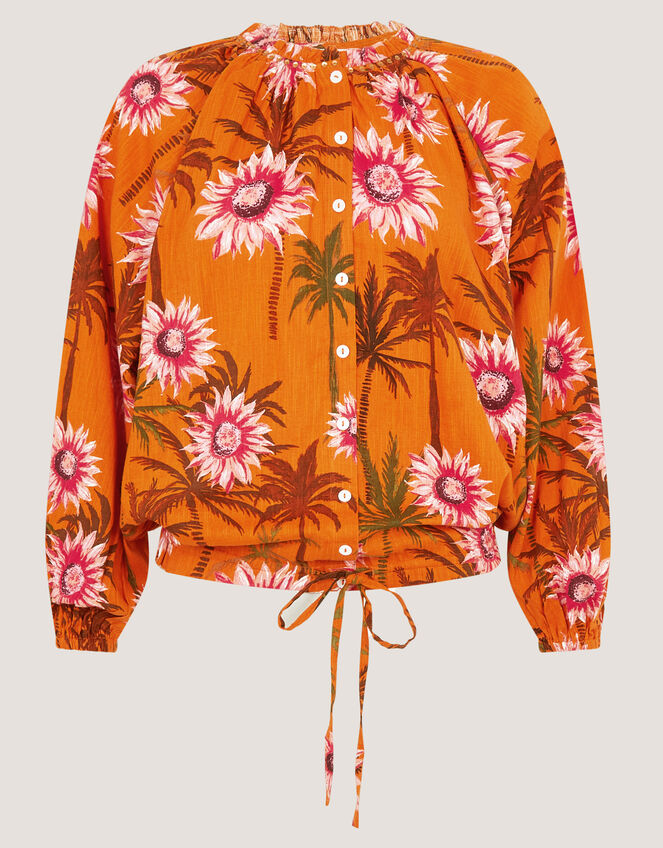 Fallon Floral Print Blouse , Orange (ORANGE), large