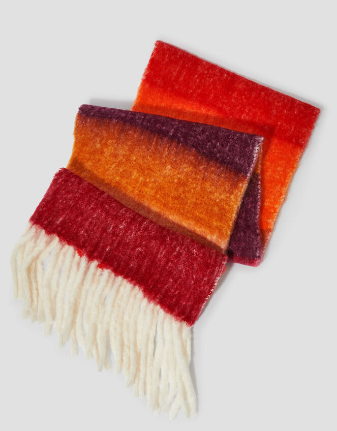 Iris Fluffy Stripe Scarf, , large
