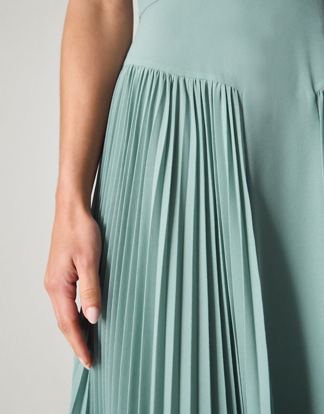 Madison Flutter Sleeve Pleated Bridesmaid Dress Green