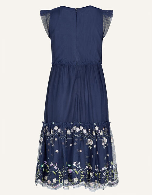 Ellie Embroidered Sequin Maxi Dress, Blue (NAVY), large