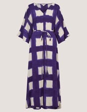 Halia Artisanal Tie-Dye Midi Kaftan, Blue (NAVY), large