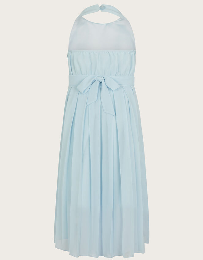 Hallie Halter Neck Chiffon Dress Blue