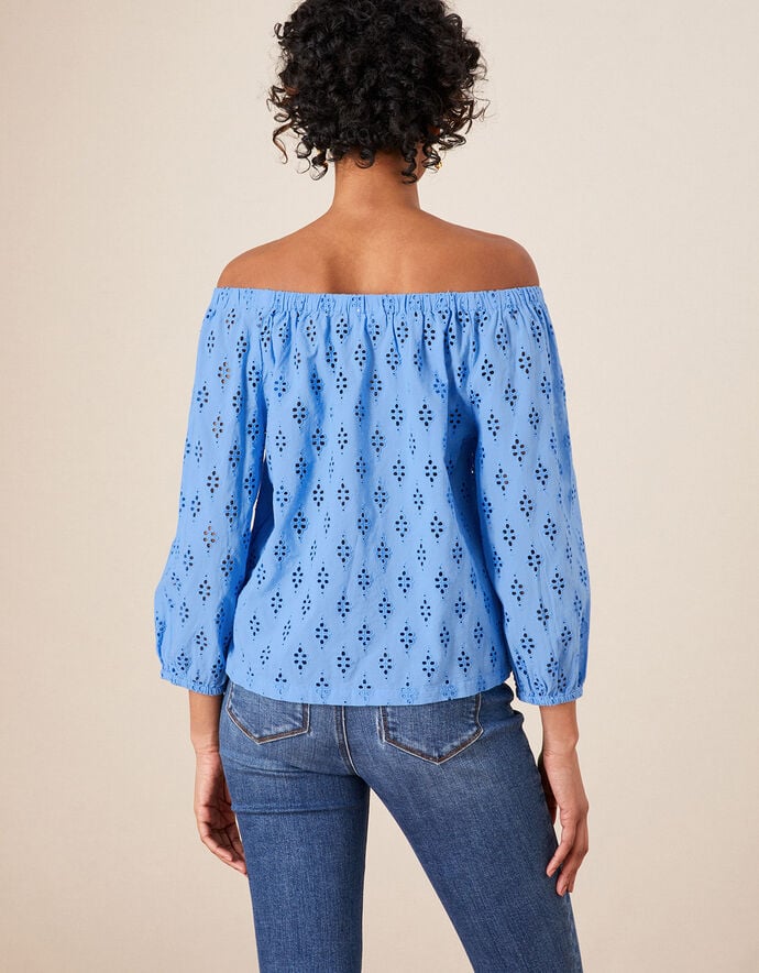 Navy Blue Schiffli Top