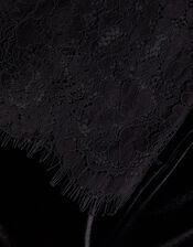 Lace Cami Top and Velvet Trousers Set, Black (BLACK), large