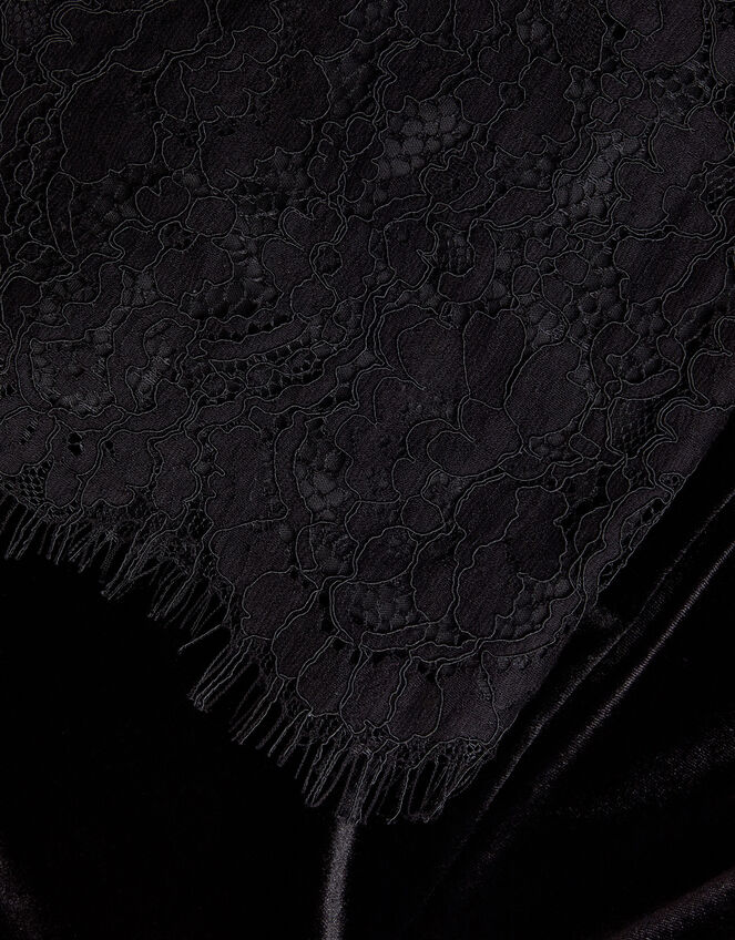 Lace Cami Top and Velvet Trousers Set, Black (BLACK), large