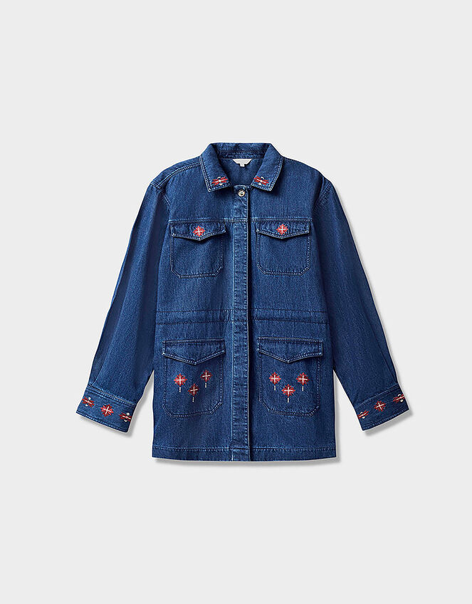 East Marion Indigo Denim Embroidered Jacket, Blue (DENIM), large