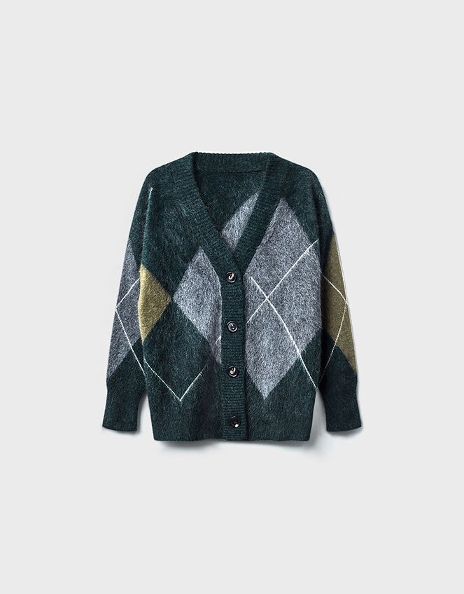 East Elowen Argyle Cardigan, Multi (DARKS MULTI), large