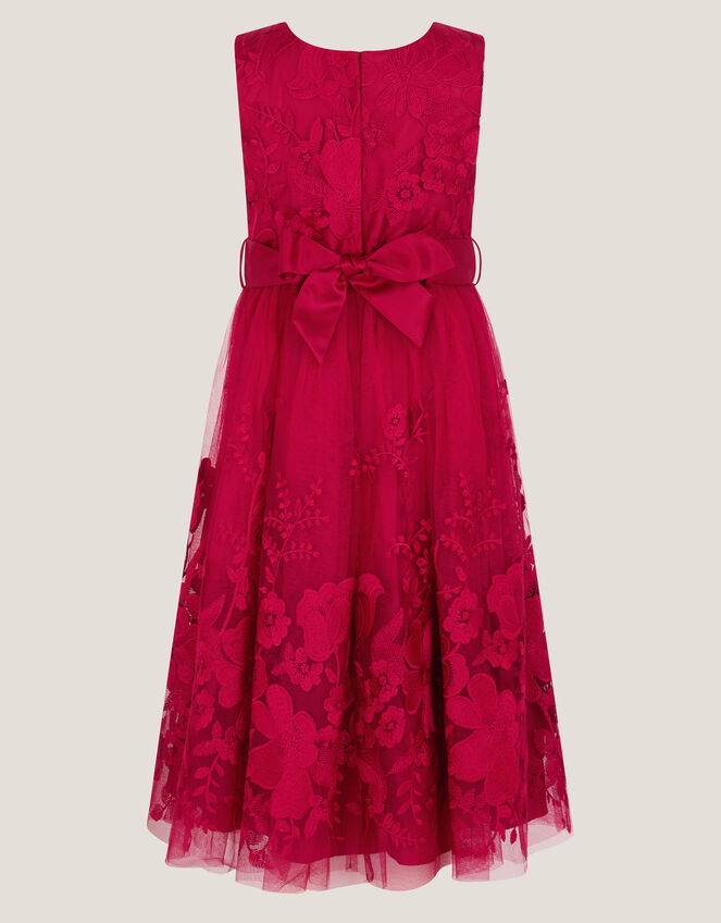 Alicia Lace Embroidered Party Dress, Red (RED), large