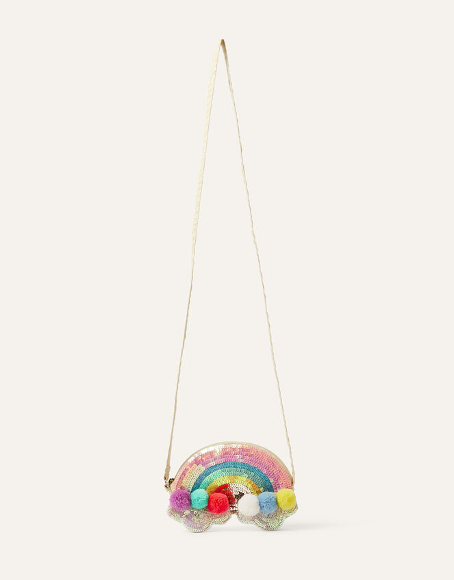 Rainbow Pom Sequin Bag, , large