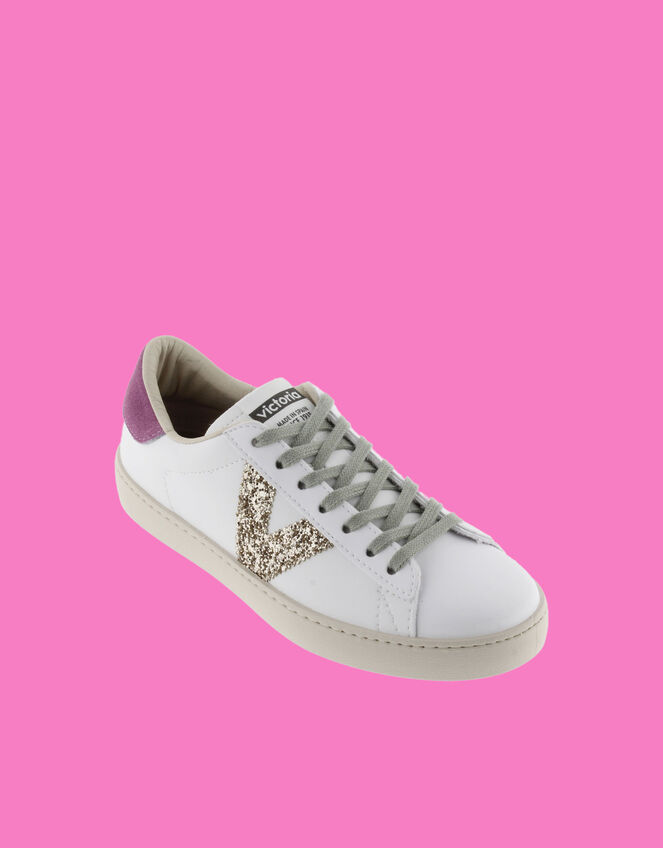 Victoria Berlin Glitter Trainers, Gold (GOLD), large