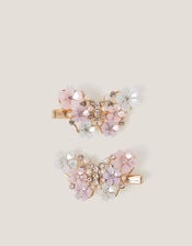 2-Pack Floral Butterfly Hair Clips, , large