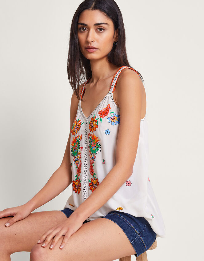 Felicity Embroidered Cami, Ivory (IVORY), large