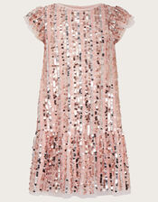 Sequin Stripe Party Dress, Gold (GOLD), large