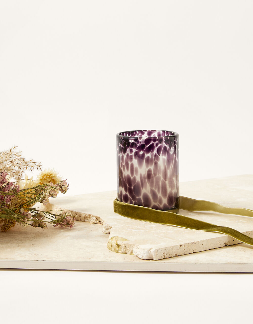 Women Home & Gifting | Mottled Glass Small Candle - FA92875
