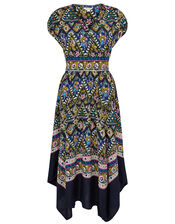 Pablo Contrast Print Hanky Hem Dress, Multi (MULTI), large