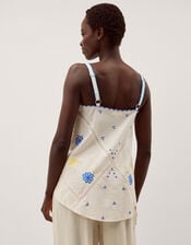 Sophie Sleeveless Embroidered Top, Ivory (IVORY), large