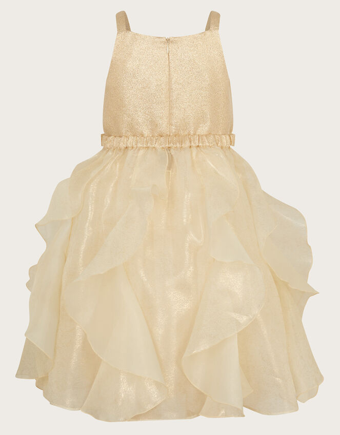 2-in-1 Detachable Ruffle Skirt Dress, Gold (GOLD), large