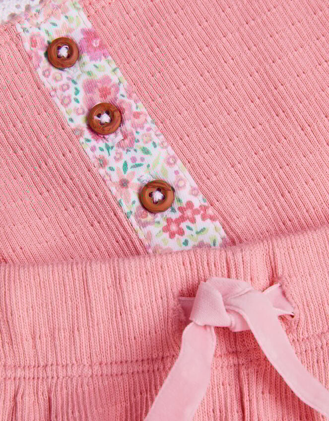 Floral Jersey Short Pyjamas Set, Orange (CORAL), large