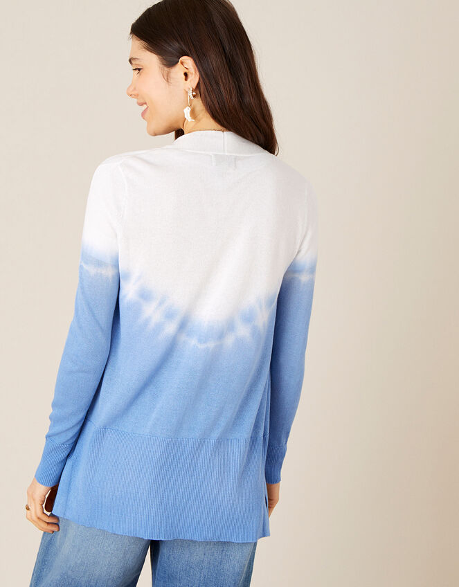Tie Dye Cardigan in Linen Blend , Blue (BLUE), large
