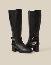 Tori Leather Knee High Boots, Black (BLACK), large