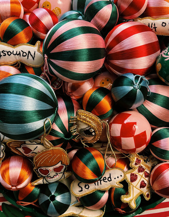 Anna and Nina Large Threaded Bauble, , large