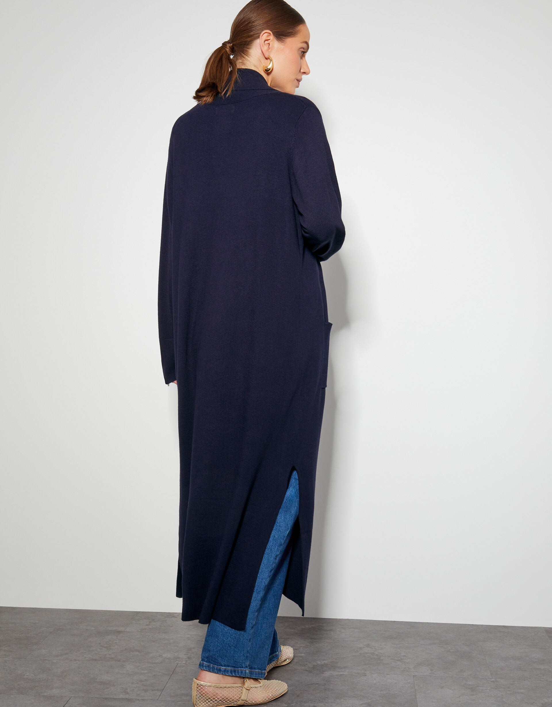 Longline zip cardigan outlet