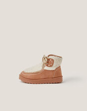 Heart Faux Shearling Ankle Boots, Natural (NATURAL), large