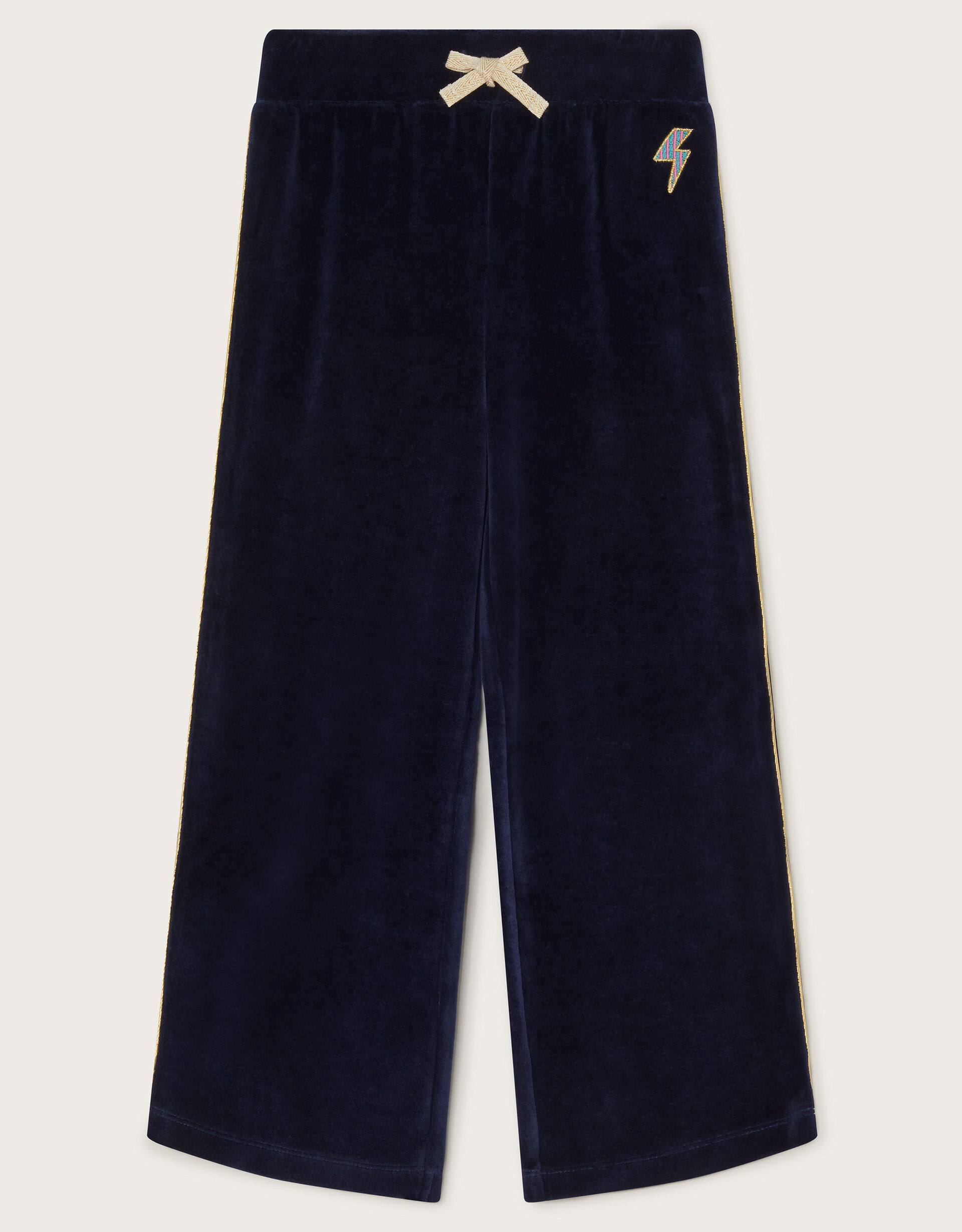 Wide Leg Velour Joggers Blue Girls Trousers Shorts Monsoon UK