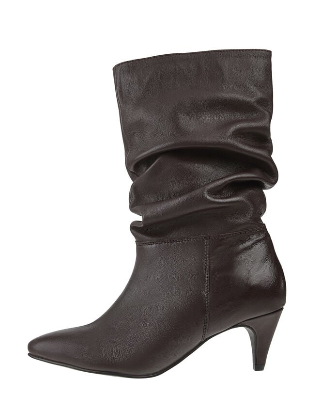 Sal Slouch Suede Boots, Red (BURGUNDY), large