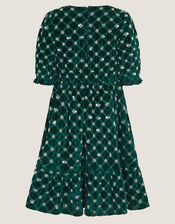 Gracie Embellished Velvet Party Dress, Green (GREEN), large