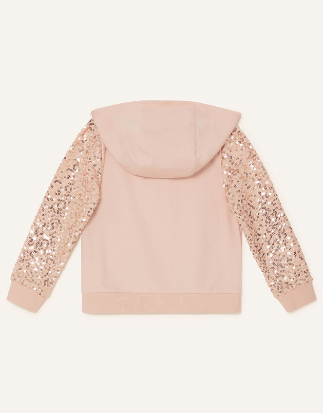 Unicorn Sequin Sleeve Hoody, Nude (NUDE), large