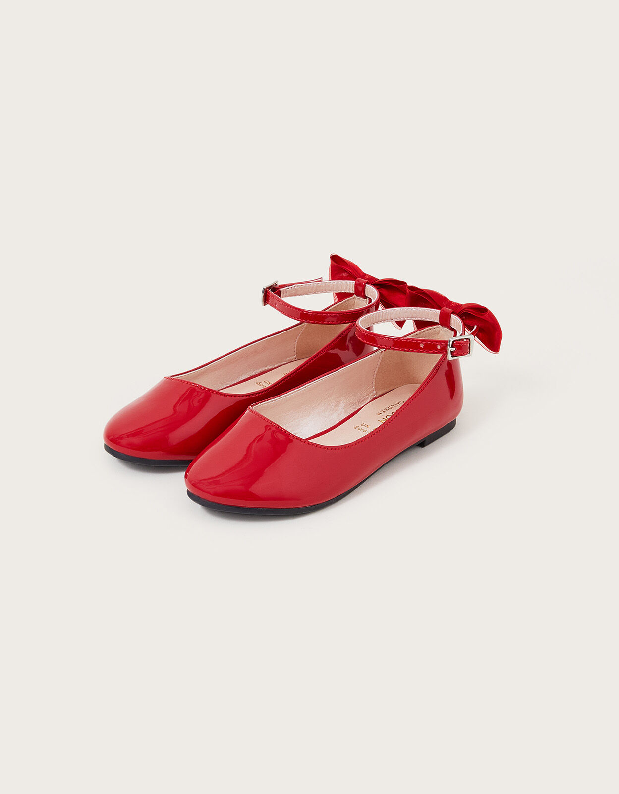Patent Bow Ballerina Flats Red