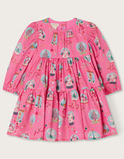 Baby Snowglobe Woven Tiered Dress, Pink (PINK), large