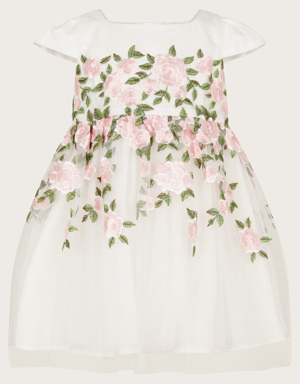 Baby Cassie Embroidered Dress, Ivory (IVORY), large