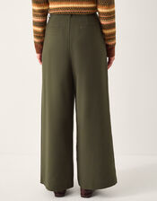 Esther Pleat Wide Leg Trousers, Green (KHAKI), large