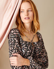 Adlyn Animal Print Long Sleeve Top, Camel (CAMEL), large