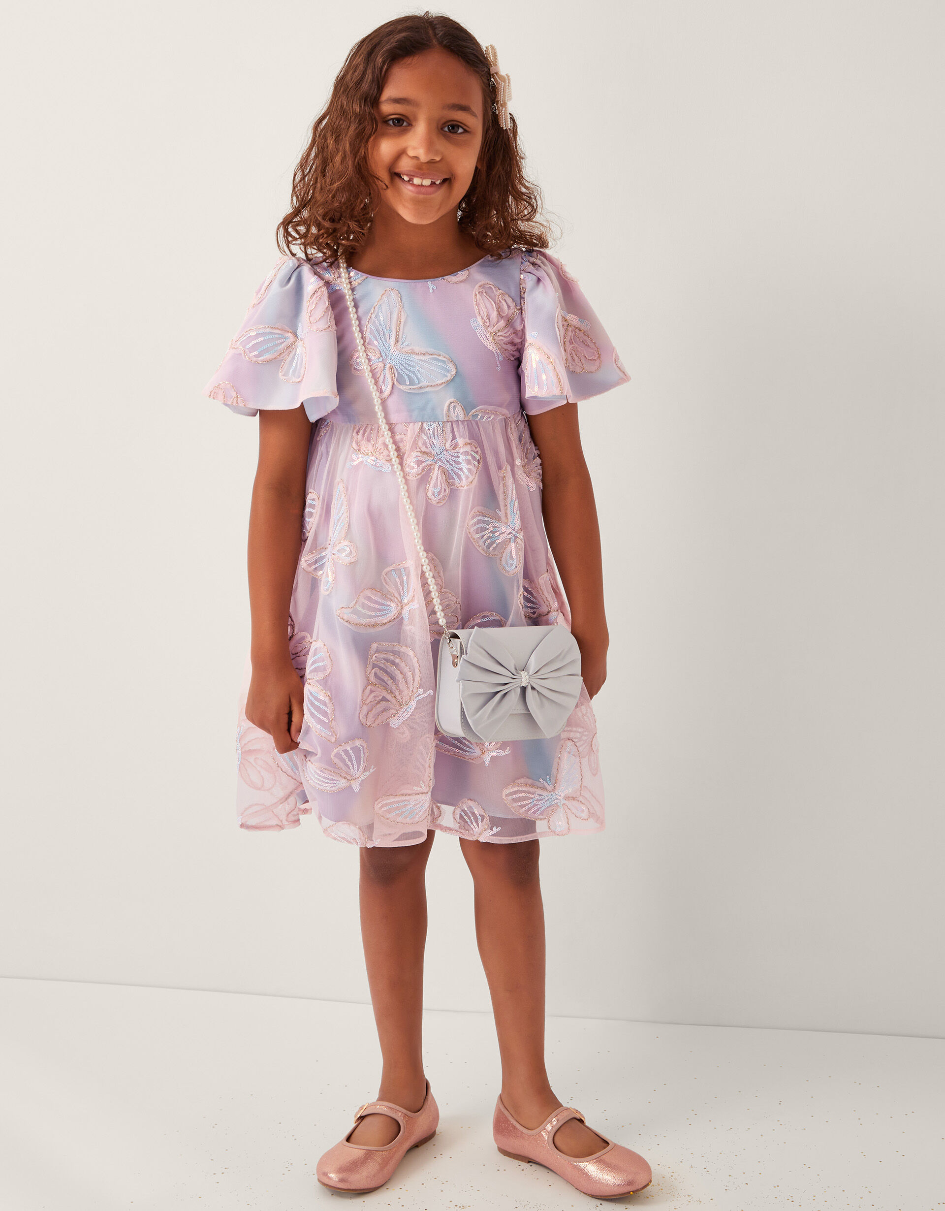 Butterfly Appliqué Swing Dress Multi