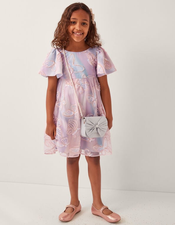 Butterfly Appliqué Swing Dress, Multi (MULTI), large