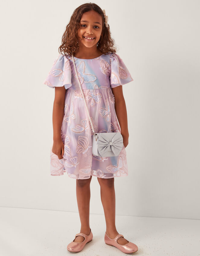 Butterfly Appliqué Swing Dress, Multi (MULTI), large