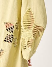 Joanna Cutwork Beach Shirt, Green (SAGE), large