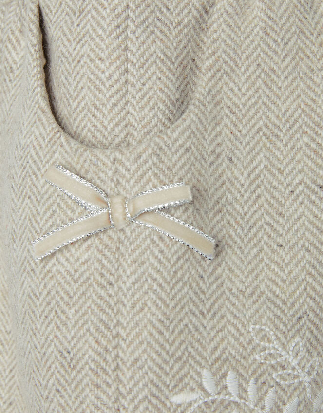 Baby Tweed Embroidered Dress Brown Baby Girl Dresses Monsoon UK.