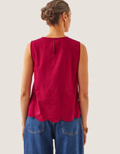 Orla Broderie Tank Top, Red (RED), large